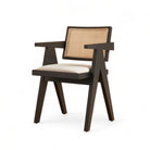 Upholstered Pierre Chair Cane Backrest in Black - HOME HIDEOUTS