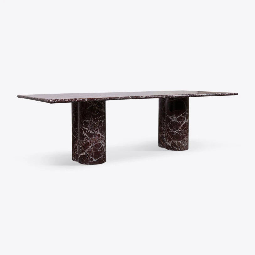 Pure White Lines Arizona Green or Red Marble Dining Table - HOME HIDEOUTS