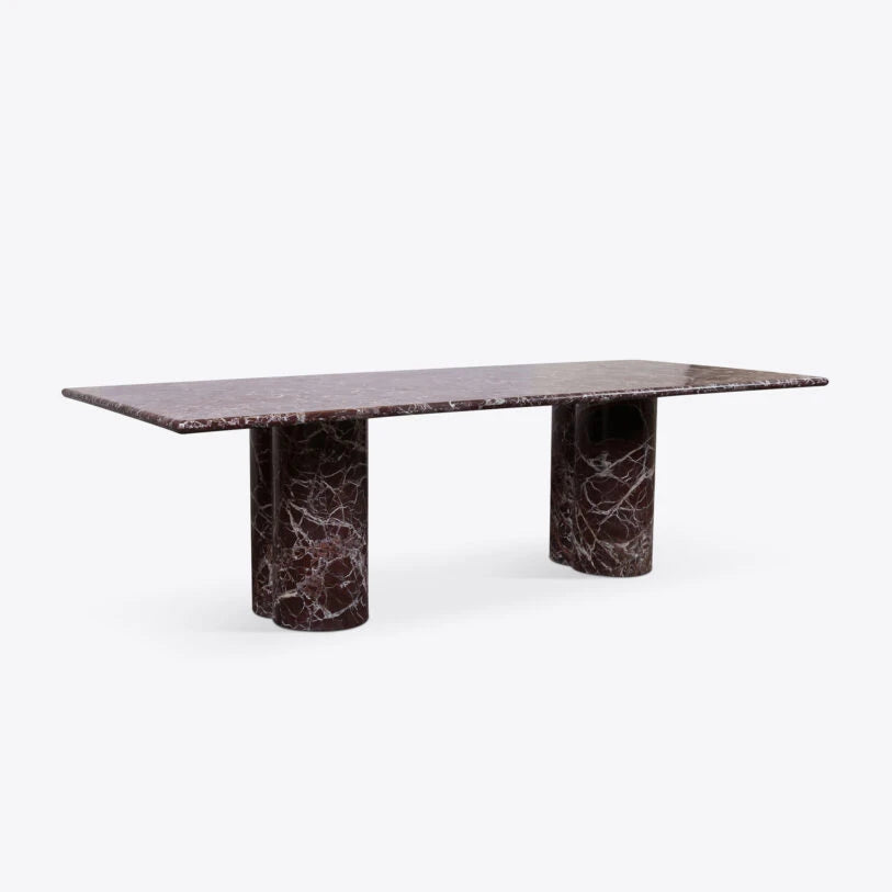 Pure White Lines Arizona Green or Red Marble Dining Table - HOME HIDEOUTS