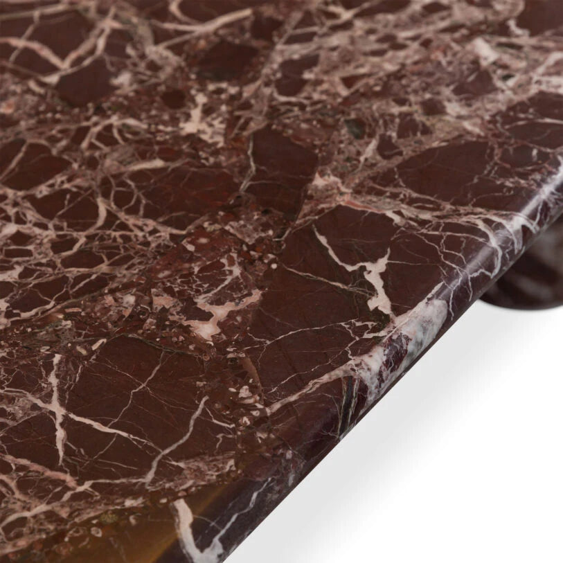Pure White Lines Arizona Green or Red Marble Dining Table - HOME HIDEOUTS