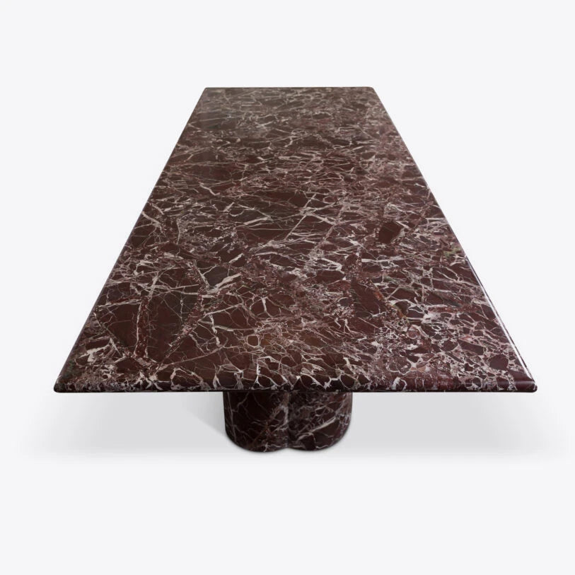 Pure White Lines Arizona Green or Red Marble Dining Table - HOME HIDEOUTS