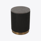 Atticus Ebonised Oak & Marble Side Table - HOME HIDEOUTS