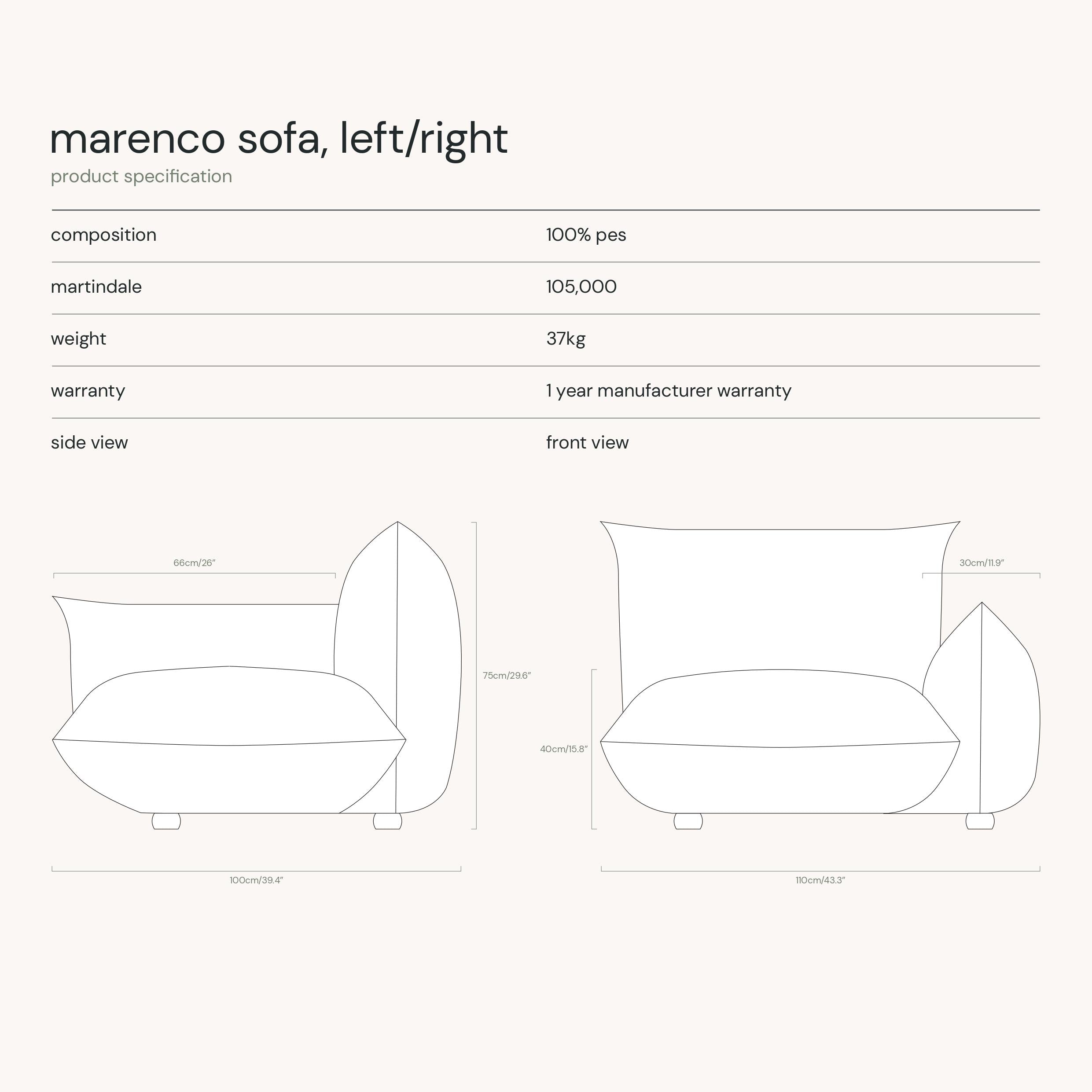Marenco Upholstered Three Seater Floor Sofa with Armrest - HOME HIDEOUTS