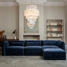 Velvet Milano Sectional Sofa in Cornflower Blue - HOME HIDEOUTS