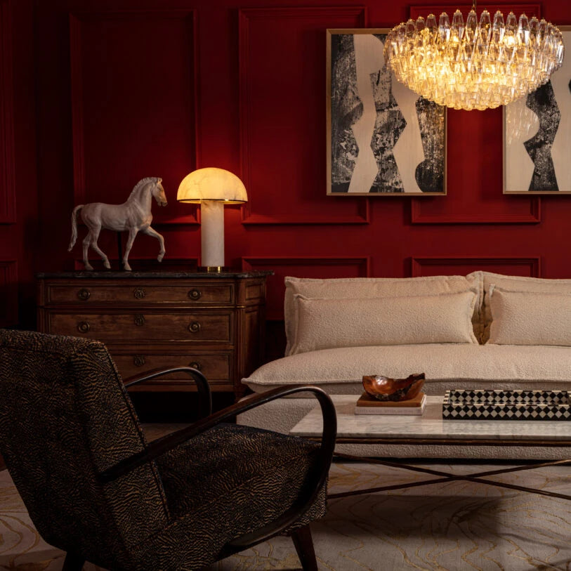 Alabaster Aragon Dome Table Lamp - HOME HIDEOUTS