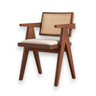 Upholstered Pierre Chair Cane Backrest in Walnut - HOME HIDEOUTS