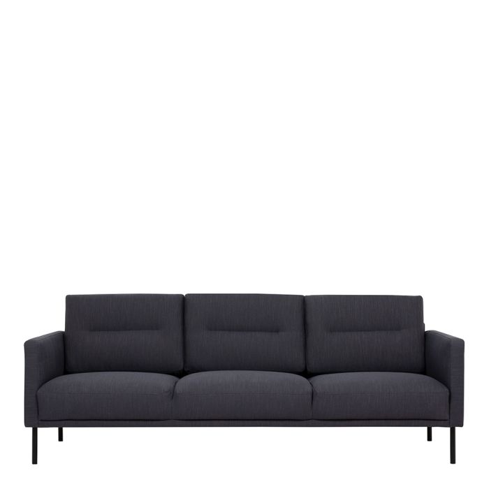 Modern Larvik 2 Seater Sofa in Anthracite, Black Legs