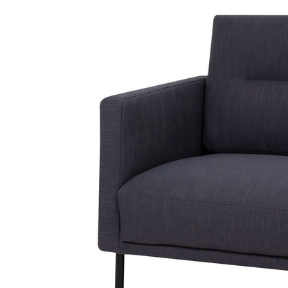 Modern Larvik 2 Seater Sofa in Anthracite, Black Legs