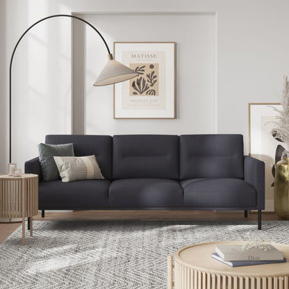 Modern Larvik 2 Seater Sofa in Anthracite, Black Legs