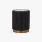 Atticus Ebonised Oak & Marble Side Table - HOME HIDEOUTS