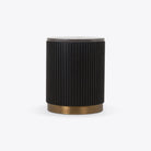 Atticus Ebonised Oak & Marble Side Table - HOME HIDEOUTS
