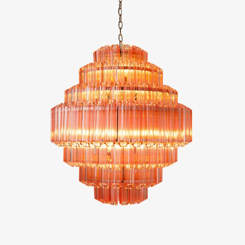 Amber Grande Palermo Chandelier in Amber, White or Pink - HOME HIDEOUTS