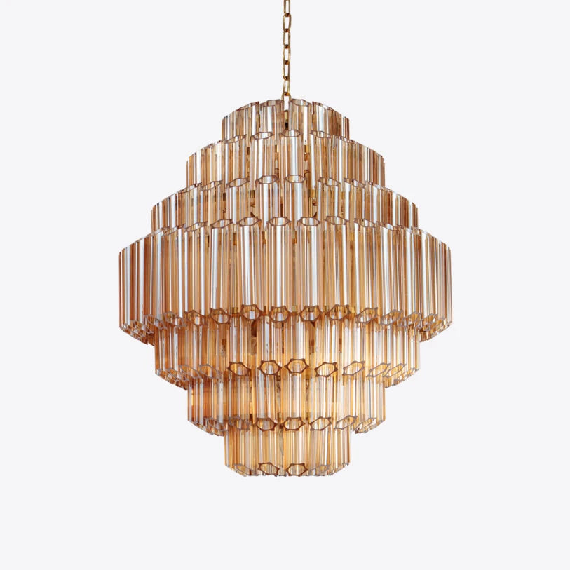 Amber Grande Palermo Chandelier in Amber, White or Pink - HOME HIDEOUTS