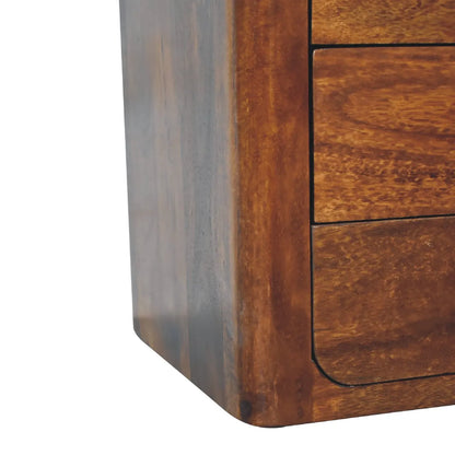 Solid Wood Bedside Table With Gold Tone Handles