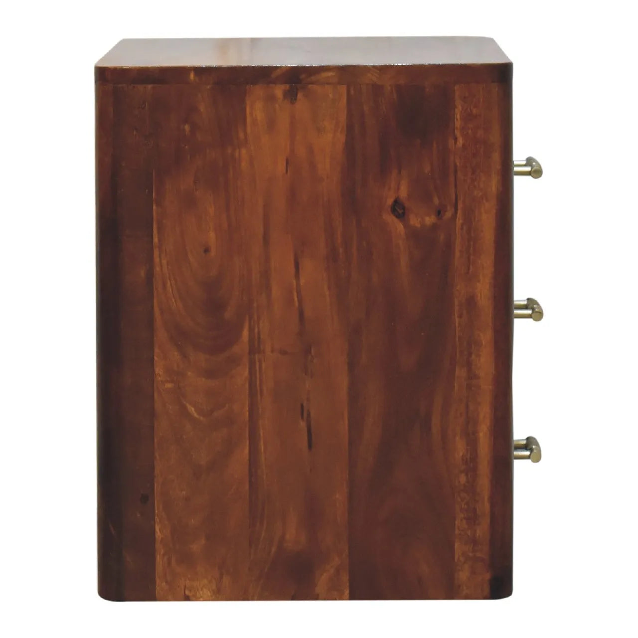 Solid Wood Bedside Table With Gold Tone Handles