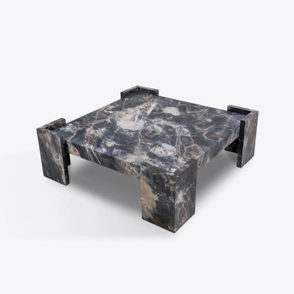 Pure White Lines Harper Black Marble Coffee Table