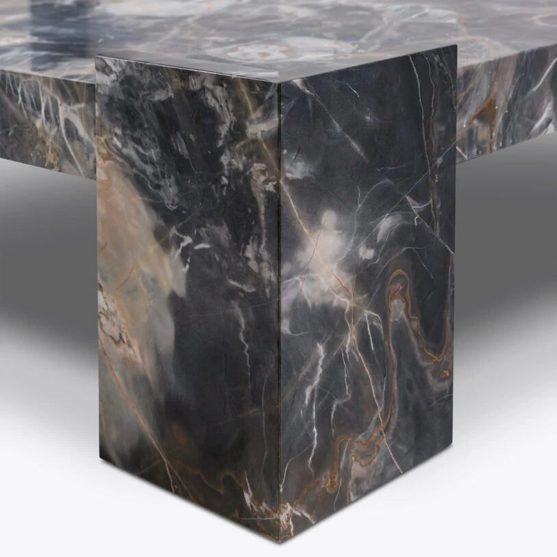 Pure White Lines Harper Black Marble Coffee Table