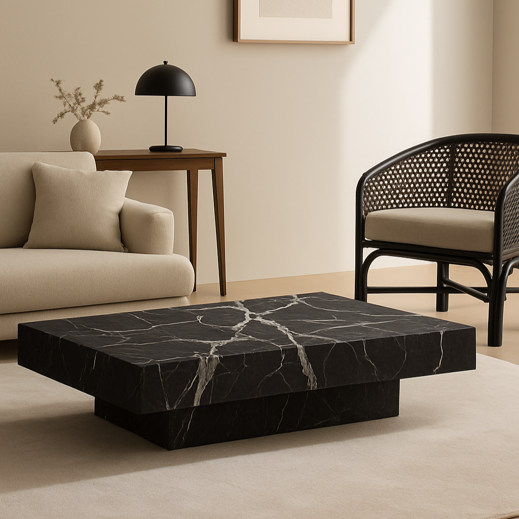 Black Marble Coffee Table – Axis Confidence Edit – Low Square