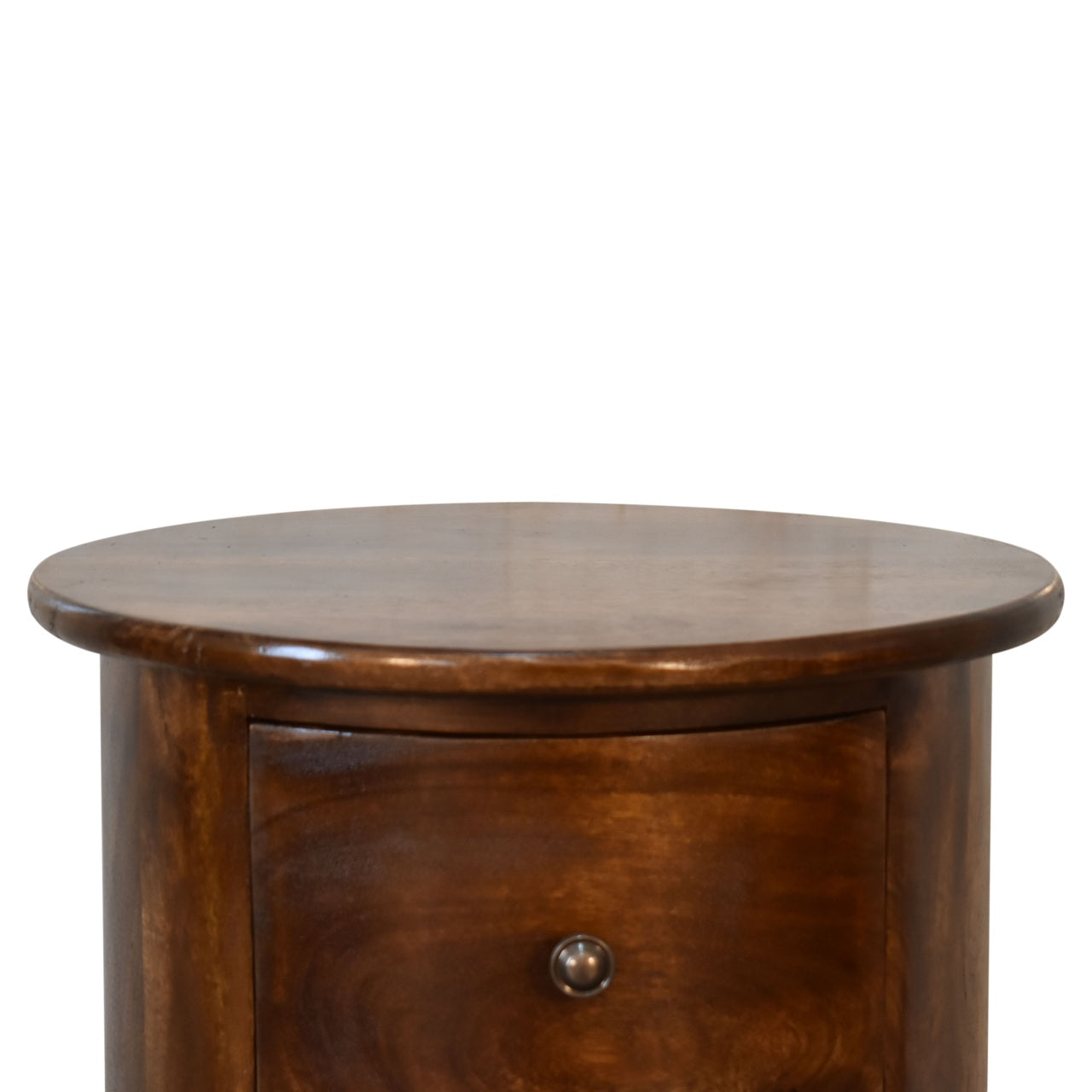 Hand-Crafted 3-Drawer Drum Wooden Bedside Table