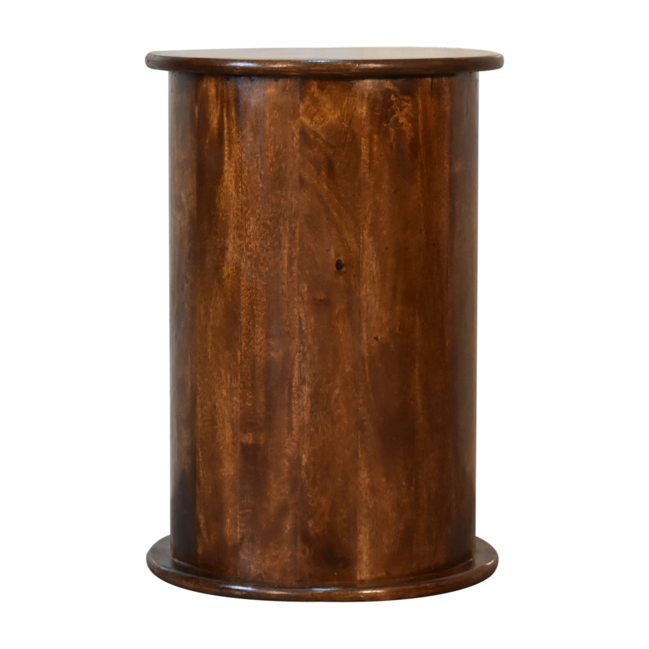 Hand-Crafted 3-Drawer Drum Wooden Bedside Table