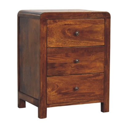 Classic Hand-Crafted 3-Drawer Wooden Bedside Table