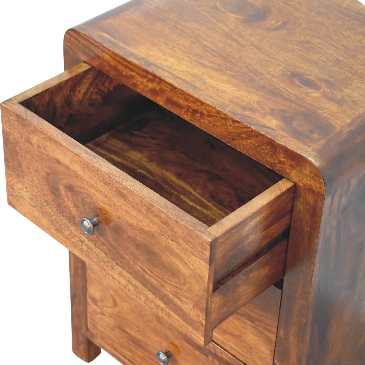 Classic Hand-Crafted 3-Drawer Wooden Bedside Table