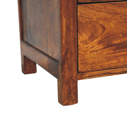 Classic Hand-Crafted 3-Drawer Wooden Bedside Table