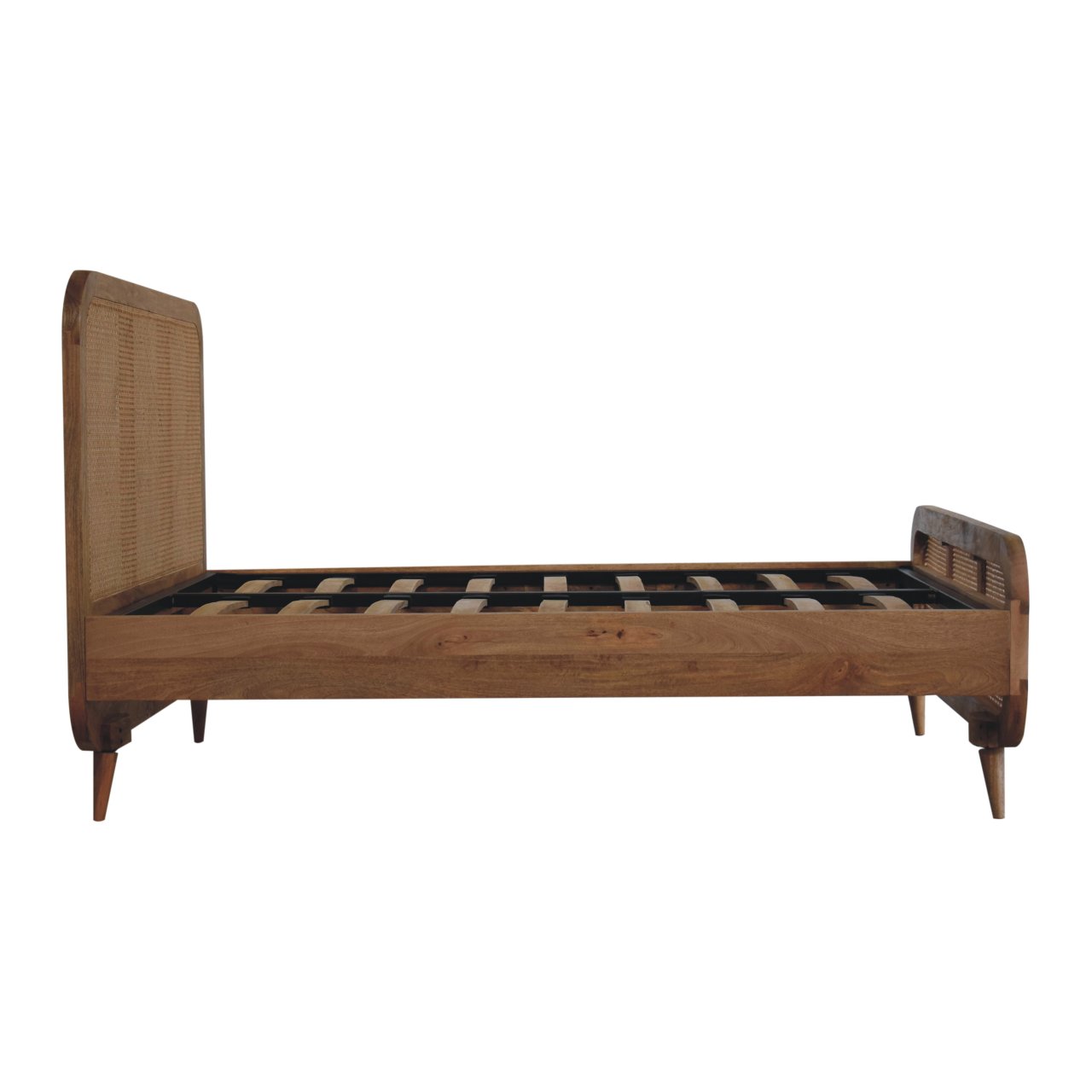 Hand-Crafted Wooden Rattan King Size Bed