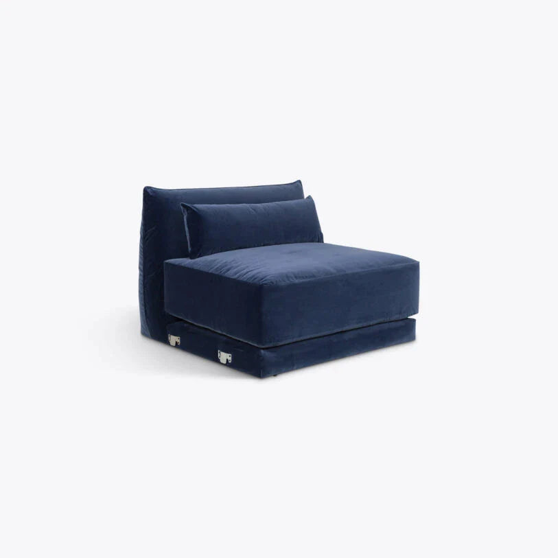 Velvet Milano Sectional Sofa in Cornflower Blue - HOME HIDEOUTS