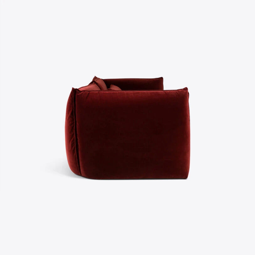 Velvet Milano Sectional Sofa in Brick Red - HOME HIDEOUTS