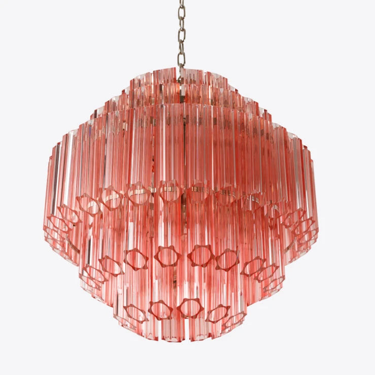 Palermo Chandelier in Pink, Amber and Clear - HOME HIDEOUTS