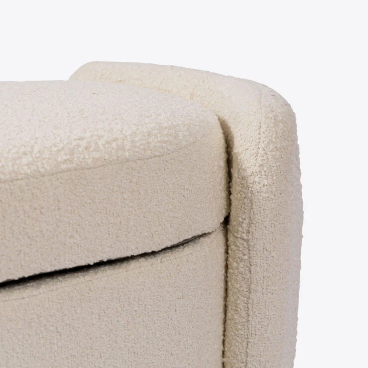 Cream Bouclé California Ottoman Storage Bench