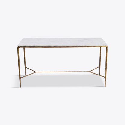 Pure White Lines Marble and Brass Pasadena Desk