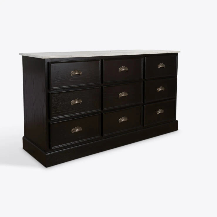 Kensington Bank Of Twelve Drawers with Marble Top - HOME HIDEOUTS