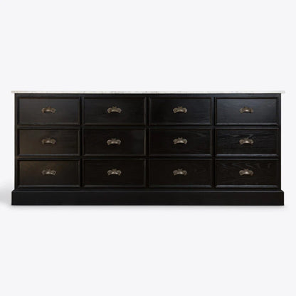 Kensington Bank Of Twelve Drawers with Marble Top - HOME HIDEOUTS