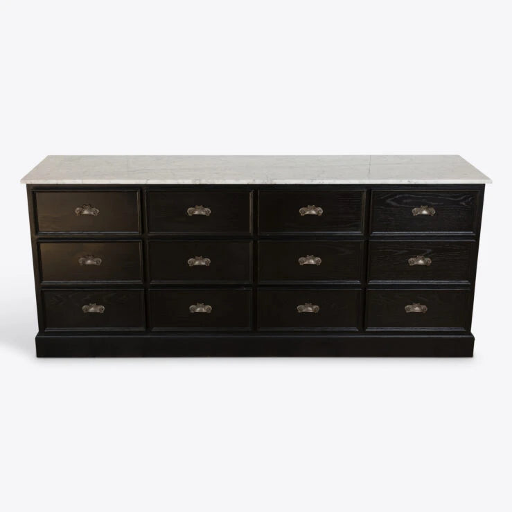 Kensington Bank Of Twelve Drawers with Marble Top - HOME HIDEOUTS