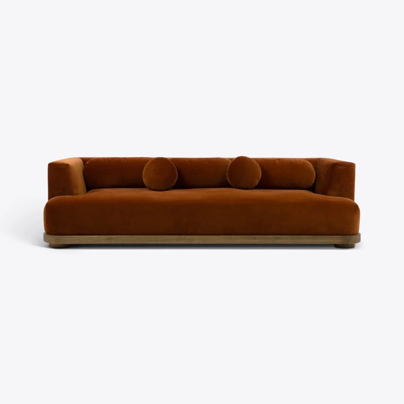 Juliet Three Seater Sofa In Mustard Velvet