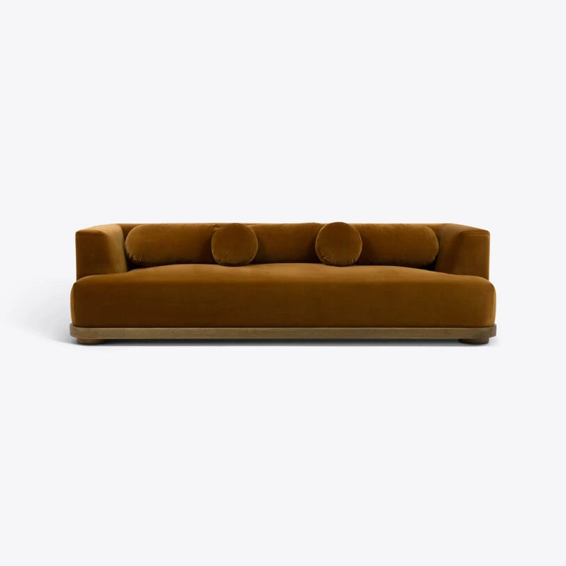 Juliet Three Seater Sofa In Mustard Velvet