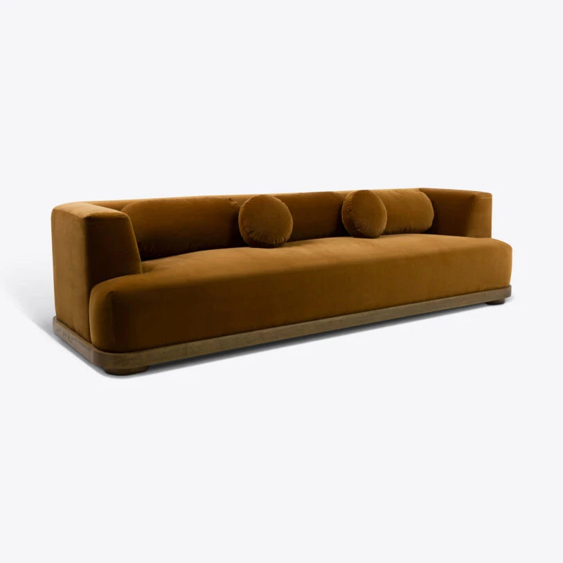 Juliet Three Seater Sofa In Mustard Velvet