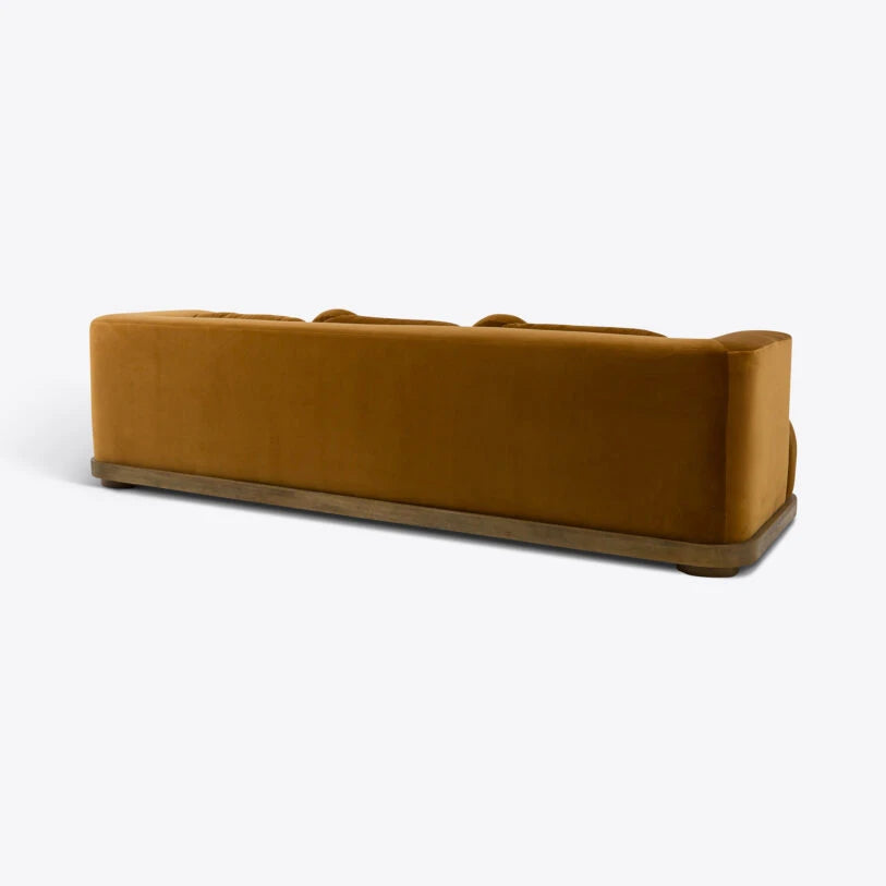 Juliet Three Seater Sofa In Mustard Velvet