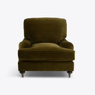 Velvet Baxter Armchair in Moss Green - HOME HIDEOUTS