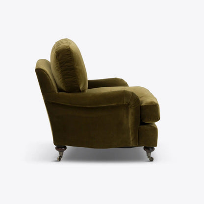 Velvet Baxter Armchair in Moss Green - HOME HIDEOUTS