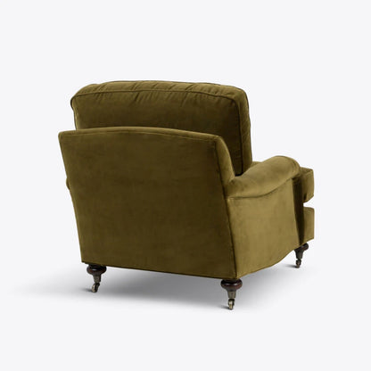 Velvet Baxter Armchair in Moss Green - HOME HIDEOUTS