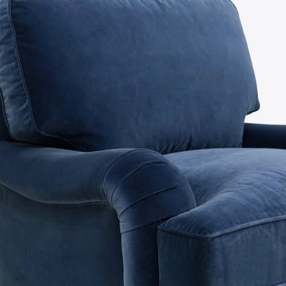 Velvet Baxter Armchair in Cornflower Blue - HOME HIDEOUTS