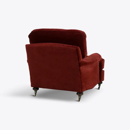 Velvet Baxter Armchair in Red Brick - HOME HIDEOUTS