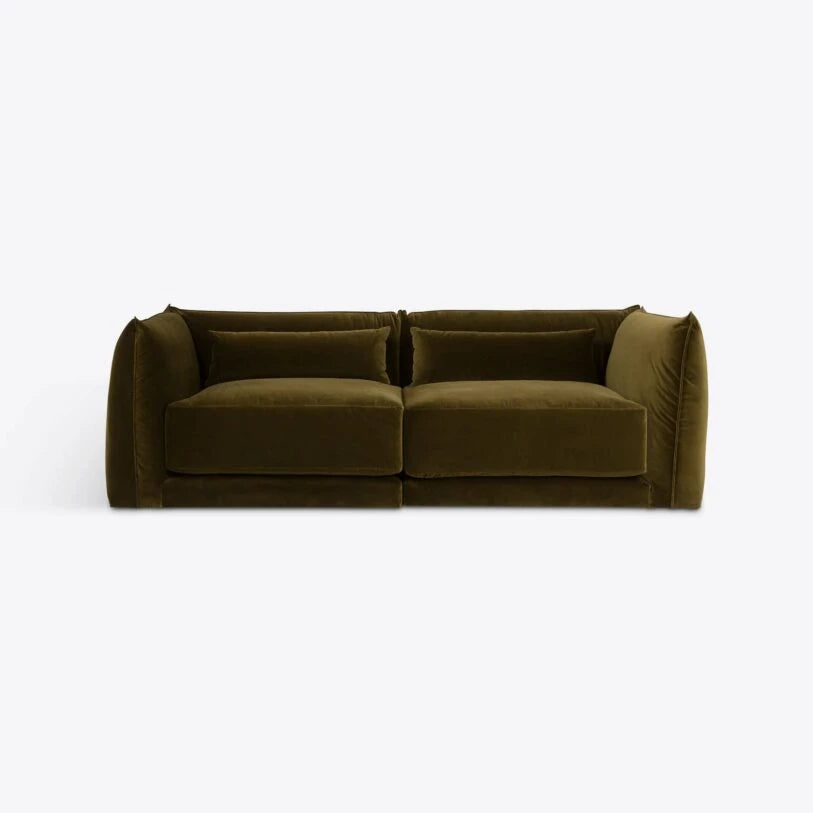 Velvet Milano Sectional Sofa in Moss