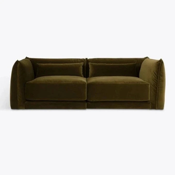 Velvet Milano Sectional Sofa in Moss - HOME HIDEOUTS