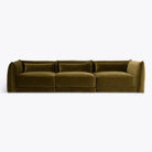 Velvet Milano Sectional Sofa in Moss - HOME HIDEOUTS