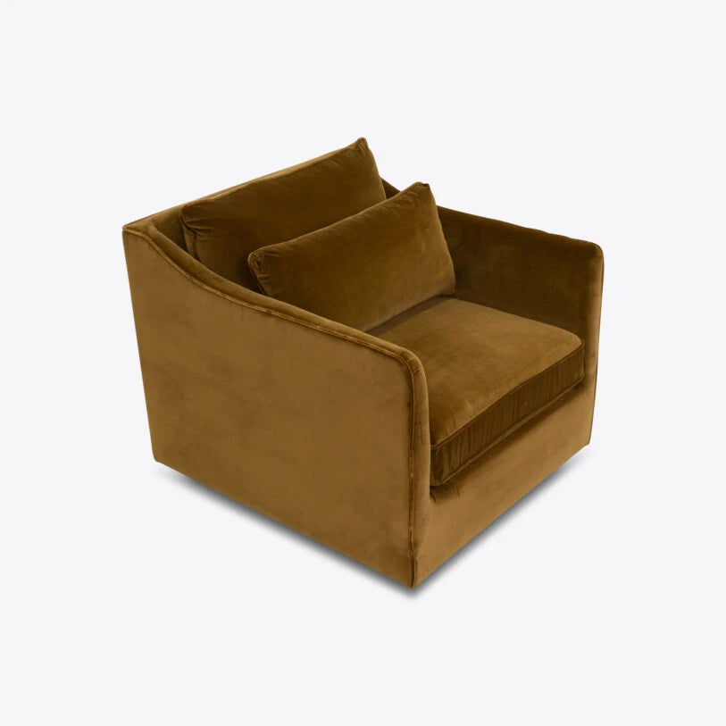 Margaux Velvet Swivel Chair in Olive - HOME HIDEOUTS