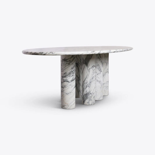 Amazing Olivia Marble Dining Table – Napoleon White Mid Century Modern Style